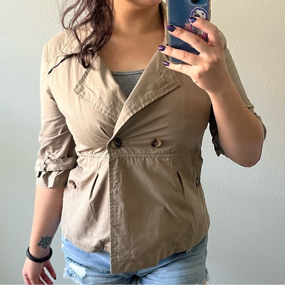 LAmade Khaki 3/4 Sleeve Jacket Size Small - Picture 5 of 6